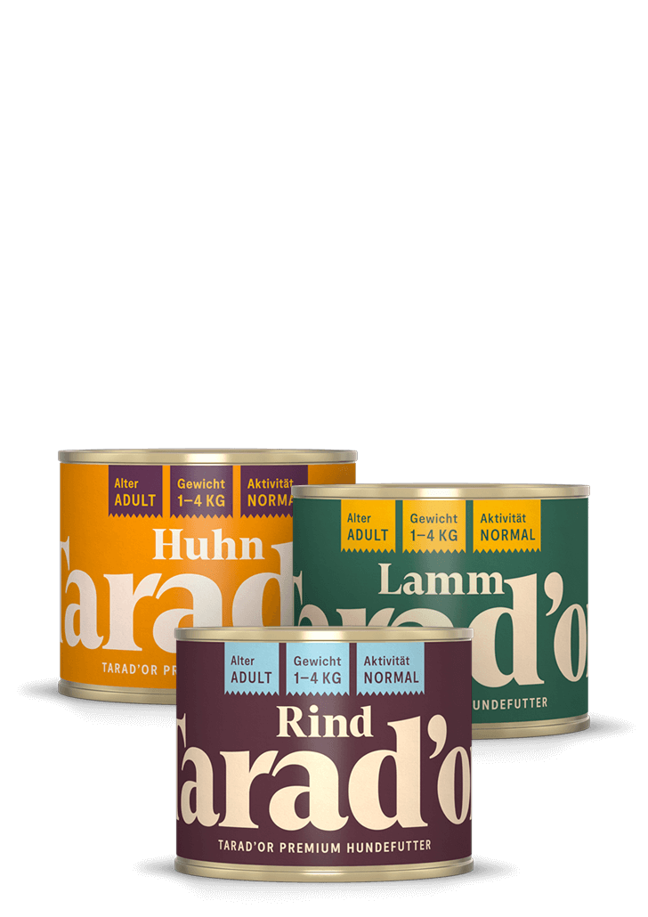 Bild drei Dosen Hundefutter - Probierpaket Tarador Hundefutter 200g