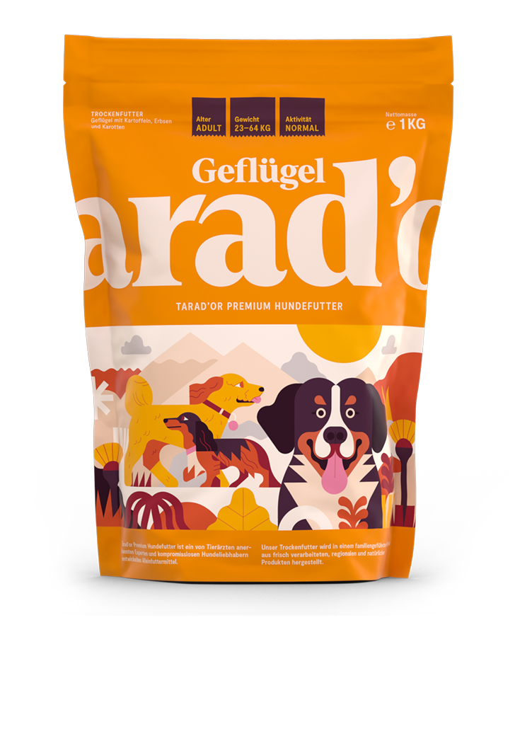 Trockenfutter für Hunde - Premium-Qualität - 1 Kilogramm Tüte von Tarador Premium Hundefutter