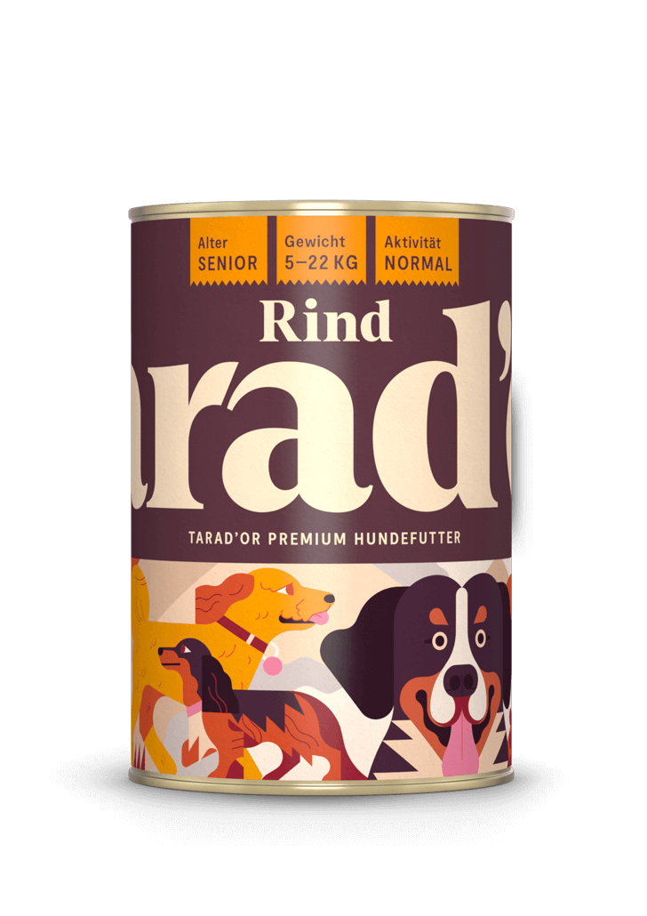 Dose Nassfutter Rind 400g  - für Senior Hunde -Trador Premium Hundefutter